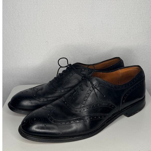 Alden England Black Leather Wingtip Brogue Shoes 12D Vintage main image 14